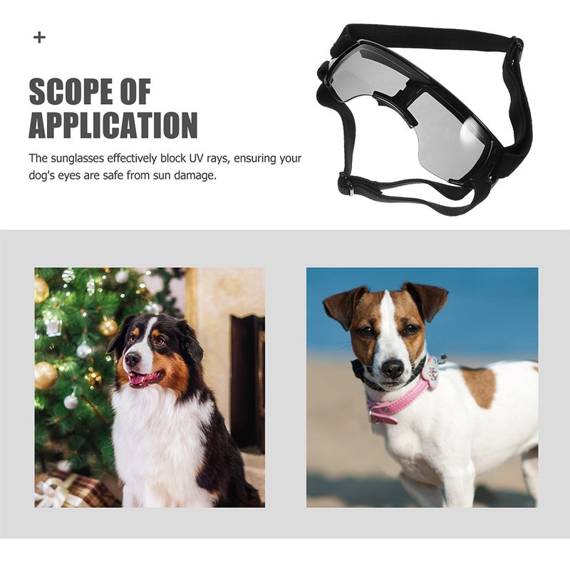 Dog Sunglasses UV Snowproof Puppy Glasses for Small to Medium Breed Dog for Outdoor Driving Riding with Frame Adjustable Straps - Image 4