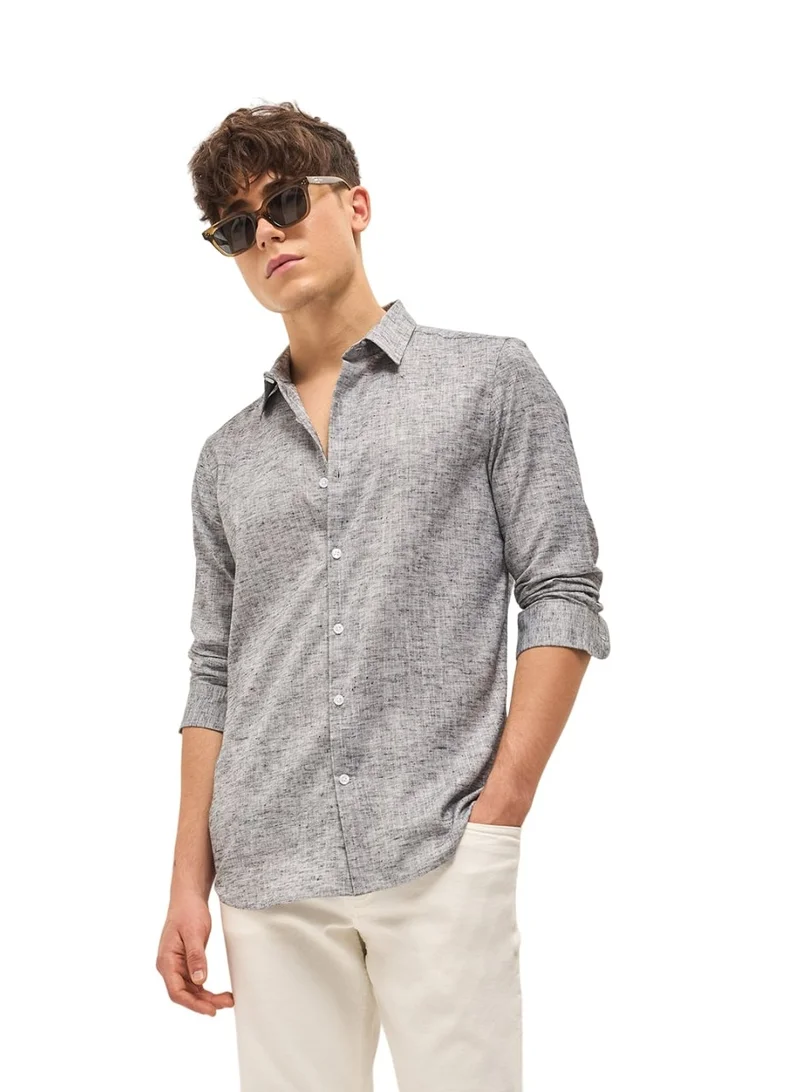 THE BEAR HOUSE Polyester Blend Shirt for Men | Slim Fit, Long Sleeve, Casual & Formal Wear | Soft, Breathable Fabric for Office, Everyday, & All-Season Use in Classic & Trendy