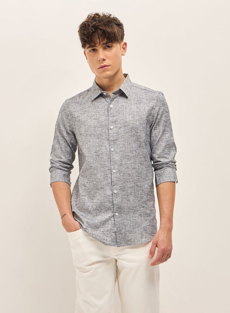 THE BEAR HOUSE Polyester Blend Shirt for Men | Slim Fit, Long Sleeve, Casual & Formal Wear | Soft, Breathable Fabric for Office, Everyday, & All-Season Use in Classic & Trendy - Image 3