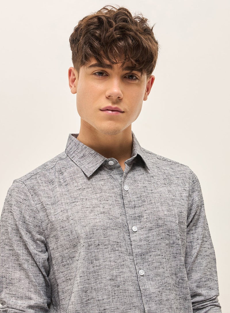 THE BEAR HOUSE Polyester Blend Shirt for Men | Slim Fit, Long Sleeve, Casual & Formal Wear | Soft, Breathable Fabric for Office, Everyday, & All-Season Use in Classic & Trendy - Image 4