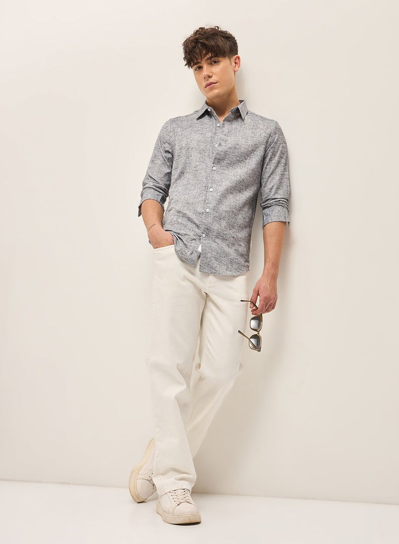 THE BEAR HOUSE Polyester Blend Shirt for Men | Slim Fit, Long Sleeve, Casual & Formal Wear | Soft, Breathable Fabric for Office, Everyday, & All-Season Use in Classic & Trendy - Image 5