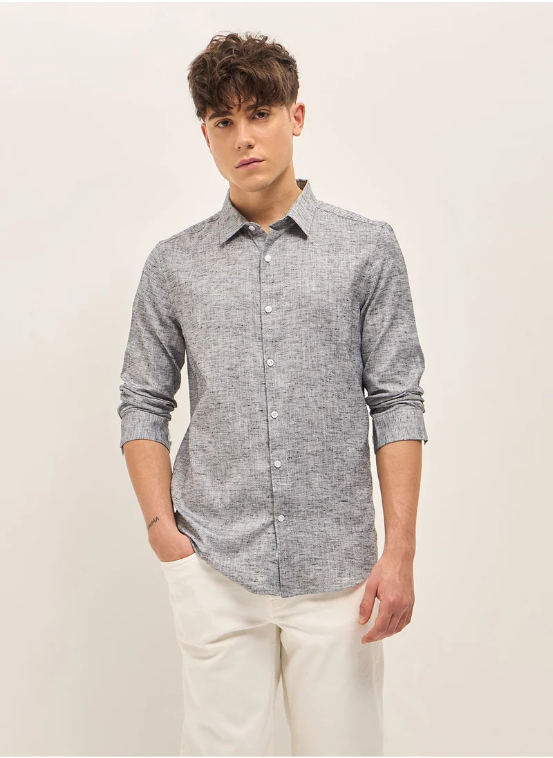 ذا بير هاوس Polyester Blend Shirt for Men | Slim Fit, Long Sleeve, Casual & Formal Wear | Soft, Breathable Fabric for Office, Everyday, & All-Season Use in Classic & Trendy