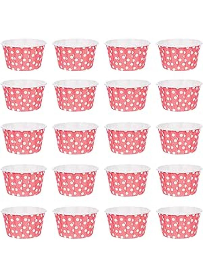 Pink Polka Dot Non Stick Mini Cupcake Liners Muffin Baking Cups 100 Pieces Party DIY - Image 1