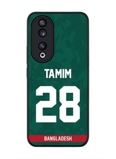 Stylizedd Rugged Black edge case for Honor 90 5G, Slim fit Case Flexible Rubber Edges Anti Drop TPU Gel Thin Cover - Team Bangladesh Tamim Iqbal, Jersey No 28  - Image 1