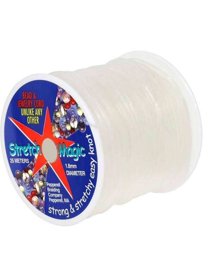 Stretch Magic Bead & Jewelry Cord - Strong & Stretchy, Easy to Knot - Clear Color – 1.8mm Diameter - 25-Meter (82 ft) Spool - Elastic String for Making Beaded Jewelry - Image 1