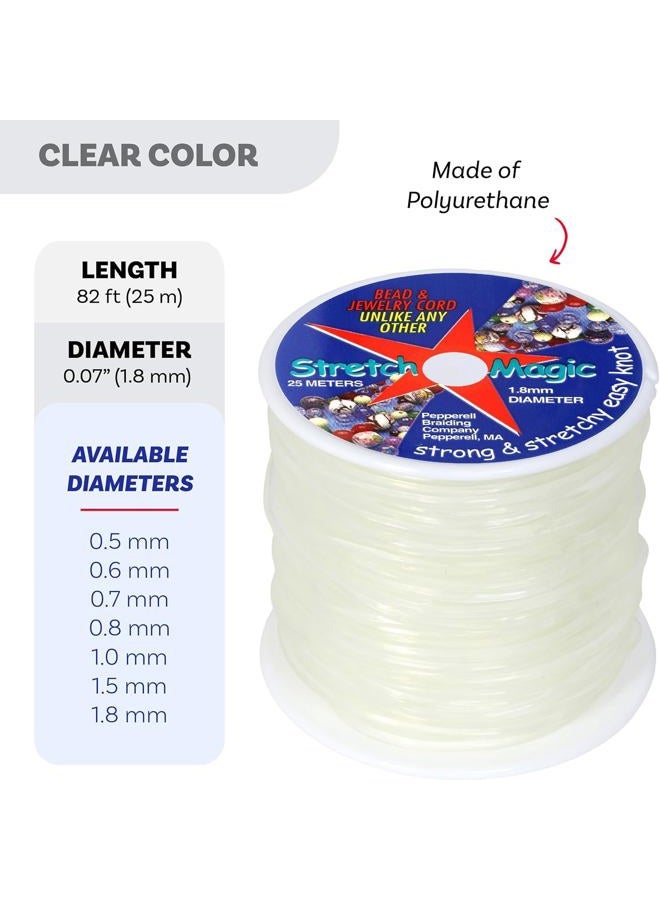 Stretch Magic Bead & Jewelry Cord - Strong & Stretchy, Easy to Knot - Clear Color – 1.8mm Diameter - 25-Meter (82 ft) Spool - Elastic String for Making Beaded Jewelry - Image 3