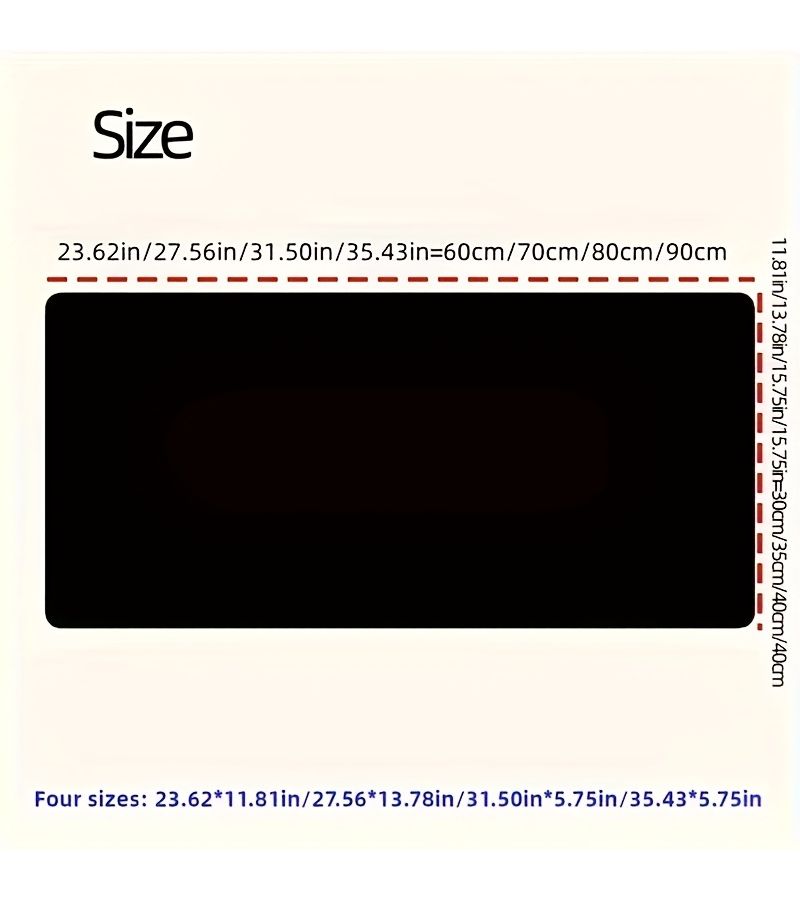 حصيرة مكتب كبيرة جداً من الجلد الصناعي بنمط شاي الحليب، مقاس 17.72 × 35.43 بوصة، لوحة ماوس للألعاب والمكتب غير قابلة للغسل ومتينة، واقية لجهاز الكمبيوتر - Image 3