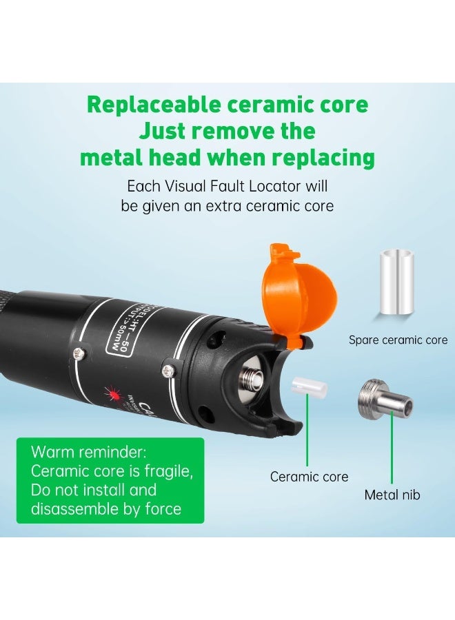 FDTY Fiber Visual Fault Locator 30mW - VFL Fiber Optic Cable Tester Meter - Fiber Optic Tools Source Tester Kit for LC/FC/SC/ST, Network Cable Test - Image 3