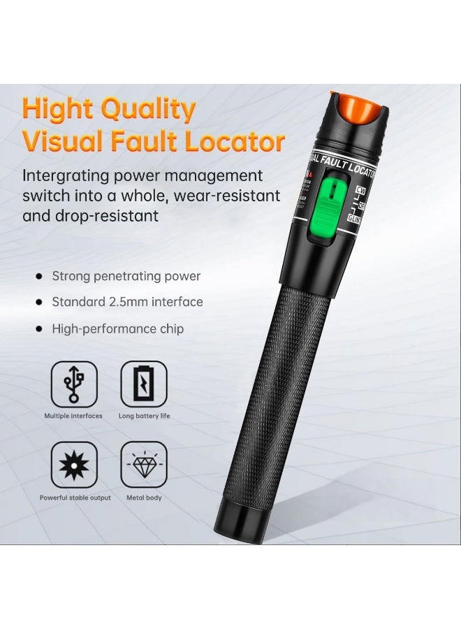 FDTY Fiber Visual Fault Locator 30mW - VFL Fiber Optic Cable Tester Meter - Fiber Optic Tools Source Tester Kit for LC/FC/SC/ST, Network Cable Test - Image 2