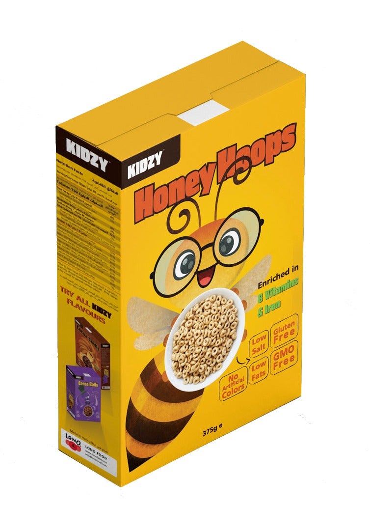 KIDZY Corn Flakes Maize Hoops - Honey - (375g)  - Image 2
