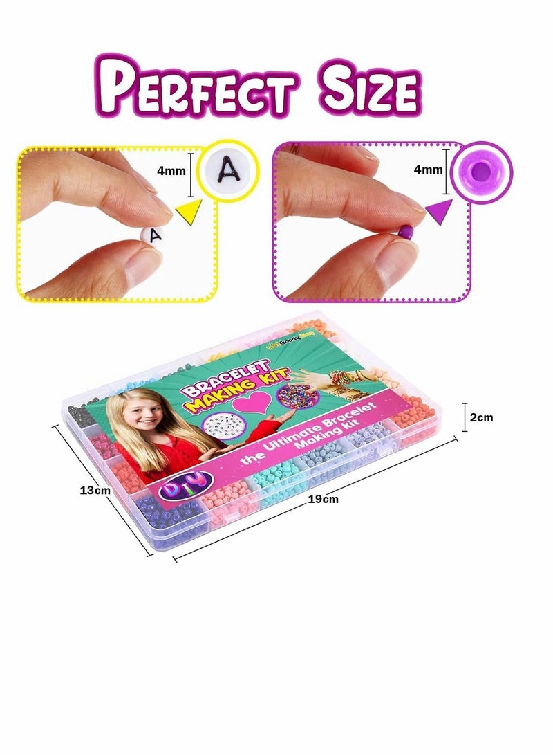 KASTWAVE Jewelry Making Kit Beads for Bracelets - Bead Craft Set, Glass Pony Seed Letter Alphabet DIY Art and Val entine Gift Her Women Wife Girlfriend Adult Kid Age 6 7 8 9 (4MM) - Image 5