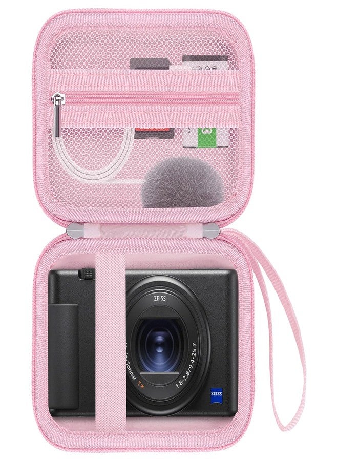 HESPLUS Camera Case for Sony ZV-1/ ZV-1F/ ZV-1 II Digital Camera for Content Creators and Vloggers, Camera Protective Box Hard Travel Storage Bag, Mesh Pocket fits Cable, Batteries, SD Card, Pink - Image 1