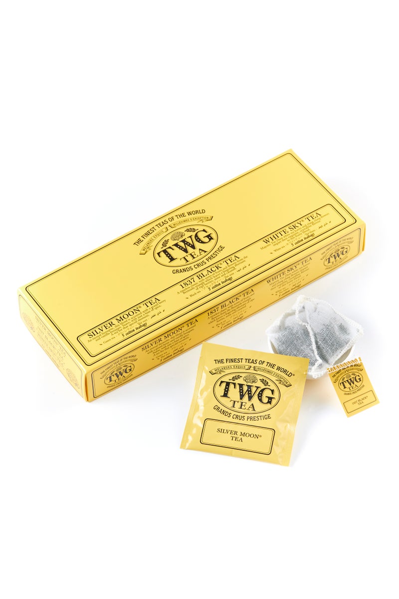 TWG Tea Moon & Sky Selection | 3 Varieties | Exclusive Tea Blends | 15 Hand Sewn Cotton Teabags | Gift Set - Image 1