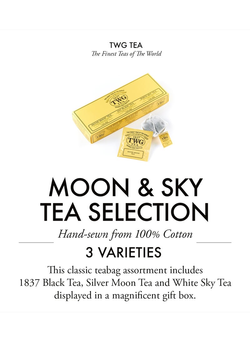 TWG Tea Moon & Sky Selection | 3 Varieties | Exclusive Tea Blends | 15 Hand Sewn Cotton Teabags | Gift Set - Image 3