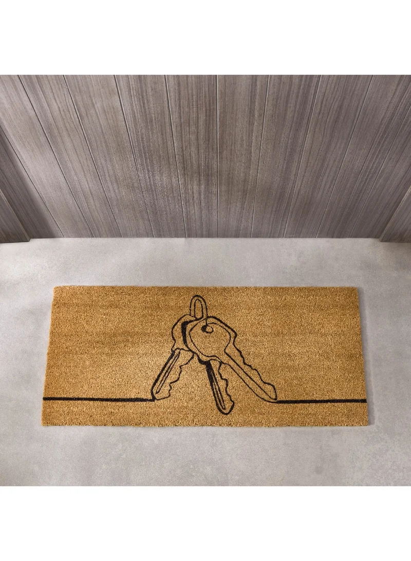 Home Box Keys Printed Coir Doormat with PVC Back 100 x 45 cm