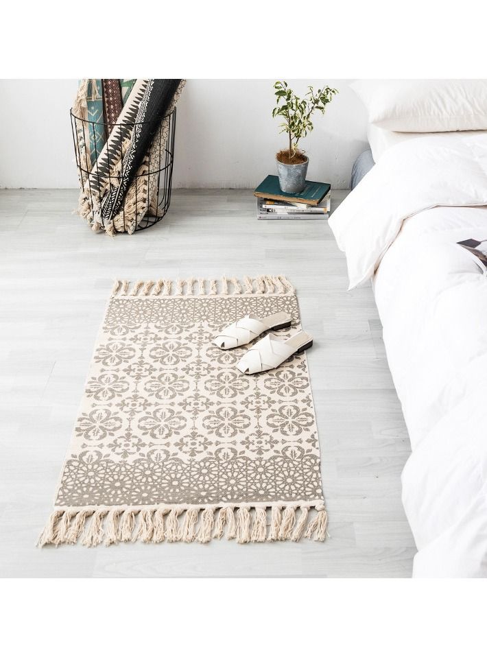 Ethnic Style Handwoven Tassel Carpet for Living Room Bedroom (Size 60×90CM) - Image 2