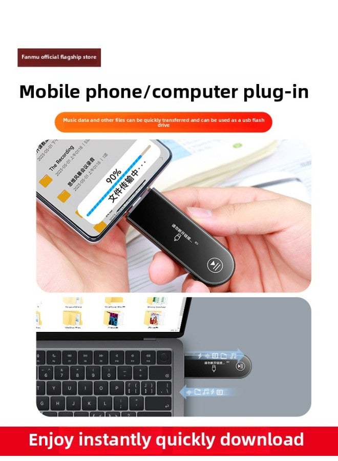 Mp3 Walkman Bluetooth Mp4 English Listening Senior High School Student Special Edition Music Player Listening Artifact-Body Color:Upgraded [back-clip Mp3] Push-pull + Bluetooth 5.3 + Long Battery Life-Memory Capacity:32g#Listen To Songs And Learn English In Primary School#Can Be Carried With School - Package 2: Host + Bluetooth Headset + Charging Data Cable  - Image 5