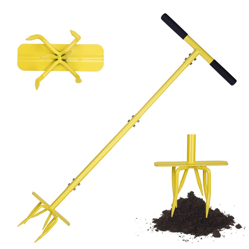 BARAYSTUS Hand Tiller Cultivator with Steel Garden Claw Manual Twist Tiller Soil Loosening Garden Tool for Flower Beds Raised Beds Planter Boxes - Image 2