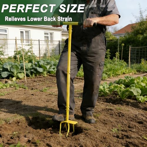 BARAYSTUS Hand Tiller Cultivator with Steel Garden Claw Manual Twist Tiller Soil Loosening Garden Tool for Flower Beds Raised Beds Planter Boxes - Image 3