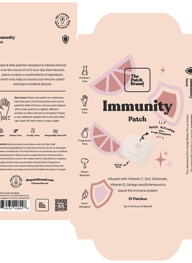 The Patch Brand Immunity Support Patches | Natural Wellness Infused with Vitamin C, Zinc Citrate, Vitamin D, Ginko Biloba and Echinacea - Image 2