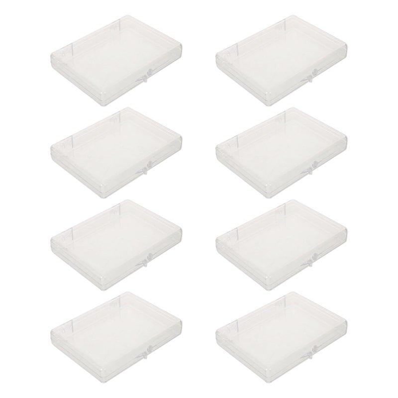 8pcs Large Acrylic Business Card Storage Box With Lid Transparent Office Desktop Organizer For Holder - Image 2