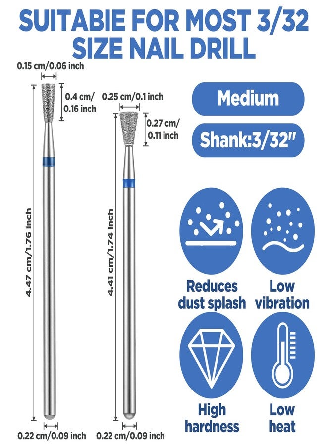 APLZGMG 6Pcs Inverted Cone Nail Drill Bit, Carbide Micro Cuticle Remover Bits for Acrylic Gel Nails, 3/32" Russian Diamond Nail Drill Bits in 2 Styles, Cuticle Bit for Nails Drills for Manicure and Pedicure - Image 2