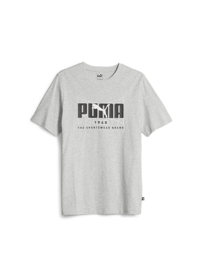 PUMA GRAPHICS Mens Grey T-shirt - Image 1