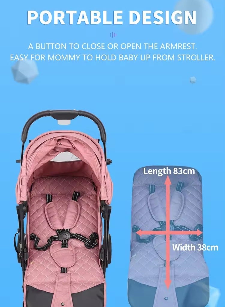 Premium One-Hand Fold Baby Stroller - Image 4