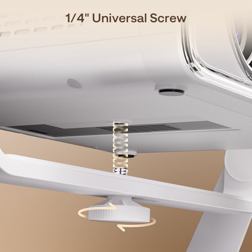 Aurzen Multi-Angle Projector Stand, 180° Rotation, Compatible EAZZE D1R, D1, D1G & Most Projectors (¼-Inch Screw, Gimbal Stand, White) - Image 3
