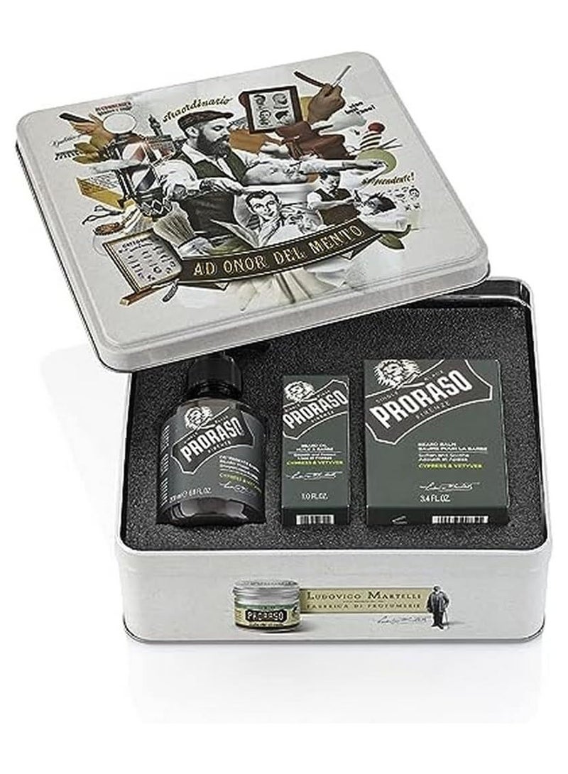 بروراسو مجموعة العناية باللحية من السرو ونجيل الهند، مكونة من 3 قطع - Image 1