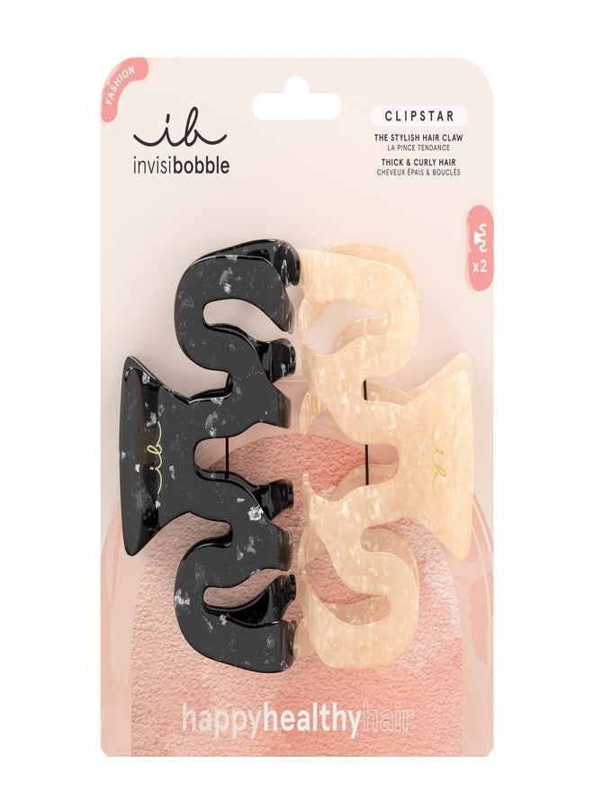 invisibobble CLIPSTAR Eclipse 2 pc Set - Large Claw Clips for Thick, Curly Hair - Strong Hold for All-Day Wear - Jumbo Claw Clips - Hair Accessory for Every Occasion - Image 1