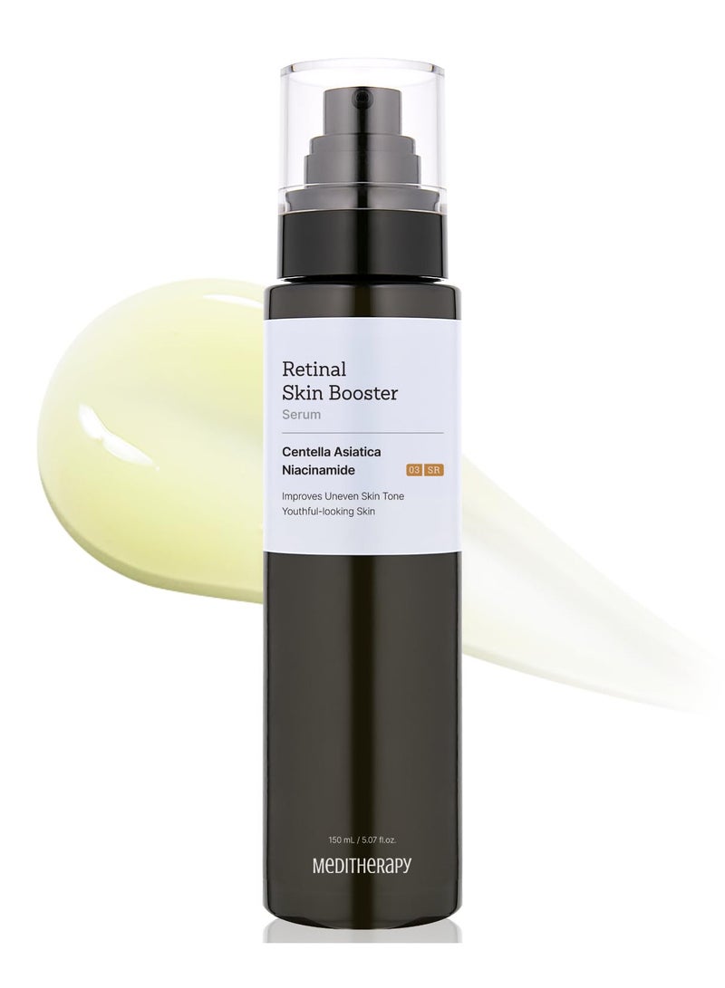 MEDITHERAPY Retinal Skin Booster Serum 5.07 Fl. Oz for Beginner & Sensitive Skin - Advanced Retinol Serum for Face and Body - Vegan Retinaldehyde Facial Serum for Uneven Skin Tone & Fine Lines - Image 1