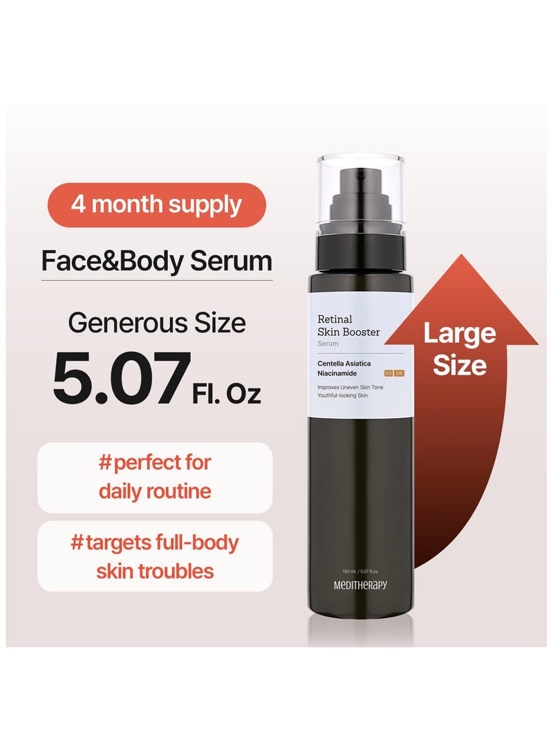 MEDITHERAPY Retinal Skin Booster Serum 5.07 Fl. Oz for Beginner & Sensitive Skin - Advanced Retinol Serum for Face and Body - Vegan Retinaldehyde Facial Serum for Uneven Skin Tone & Fine Lines - Image 5