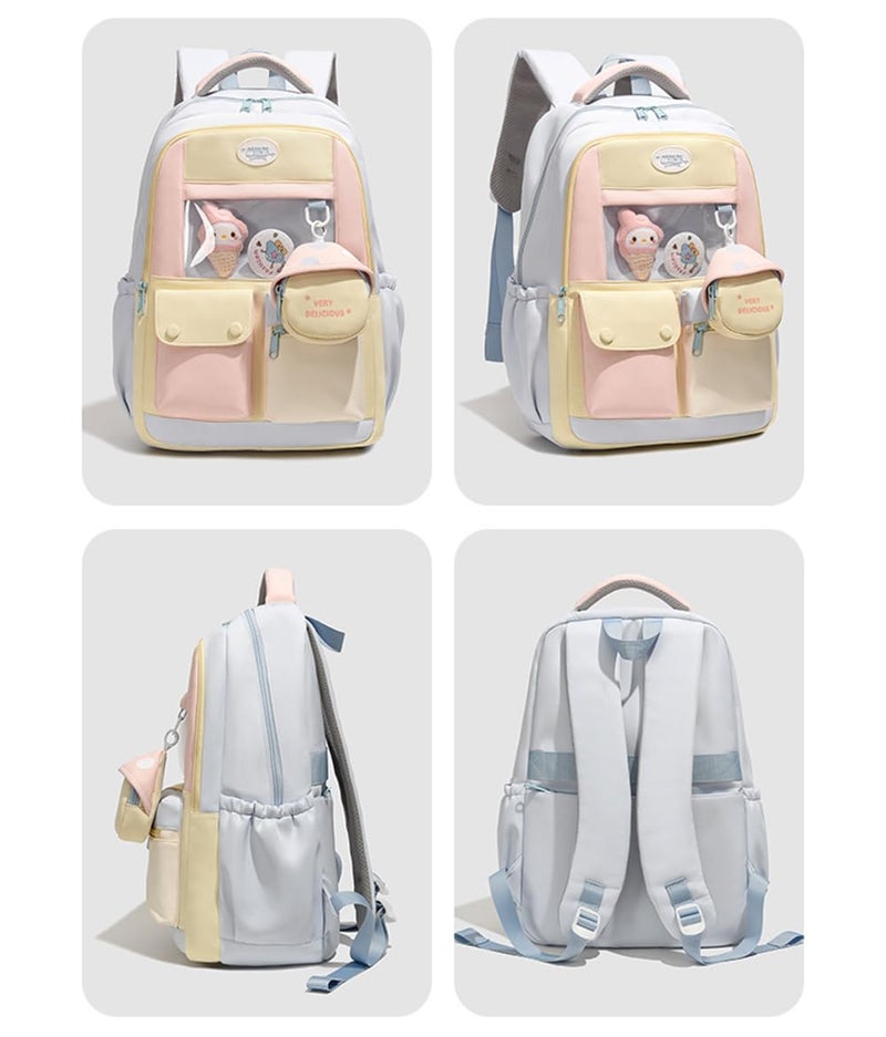 Preptep Backpack for Girls with Accessories Laptop Cute Bookbags 16 Inch Kawaii Kids Elementary Middle High School Bag College Travel Daypack Gifts for Teenage Women Students - Image 4