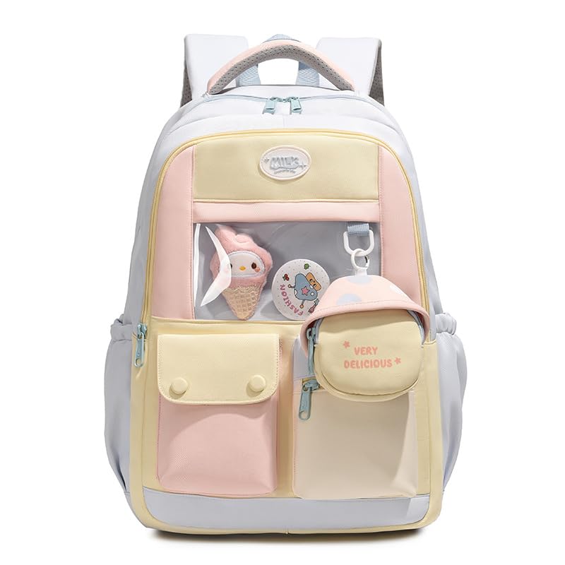 Preptep Backpack for Girls with Accessories Laptop Cute Bookbags 16 Inch Kawaii Kids Elementary Middle High School Bag College Travel Daypack Gifts for Teenage Women Students - Image 1