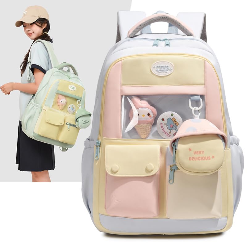 Preptep Backpack for Girls with Accessories Laptop Cute Bookbags 16 Inch Kawaii Kids Elementary Middle High School Bag College Travel Daypack Gifts for Teenage Women Students - Image 2