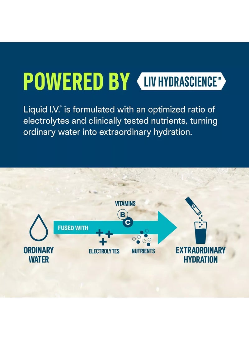 Liquid IV مضخم الترطيب، خليط مشروبات الإلكتروليت، نكهة الفواكه الاستوائية، 10 عبوات، 0.56 أونصة (16 جرام) لكل منها - Image 4