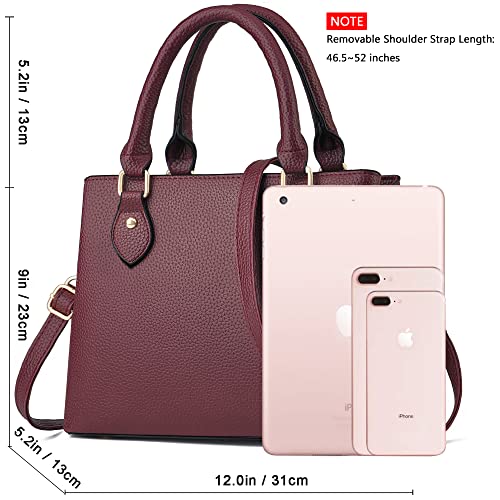 CHICAROUSAL Purses and Handbags for Women Leather Crossbody Bags Women's Tote Shoulder Bag (Burgundy cc) - Image 5