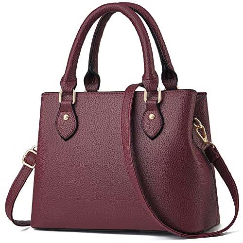 CHICAROUSAL Purses and Handbags for Women Leather Crossbody Bags Women's Tote Shoulder Bag (Burgundy cc) - Image 1