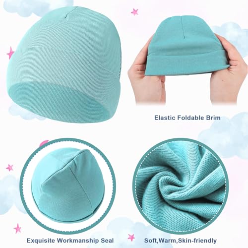 Newcotte 6 Pcs Preemie Baby Hats Cotton Preemie Caps Warm Newborn Beanie Premature Hat for Nicu Premature Boy Girl(Fresh Color,Bright Style) - Image 5