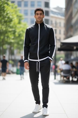 SCREENSHOT Men's Athletic Fitness Slim Fit Workout Track Pants BASIC S41700-Black-Large - Image 5