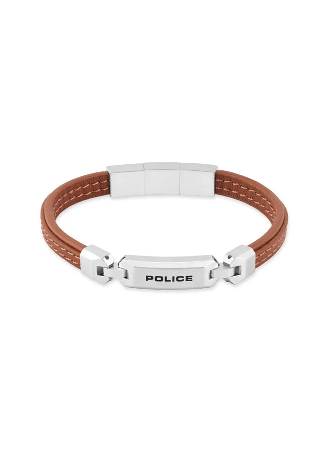 POLICE Layerlock Leather Band Leather Bracelet for Men