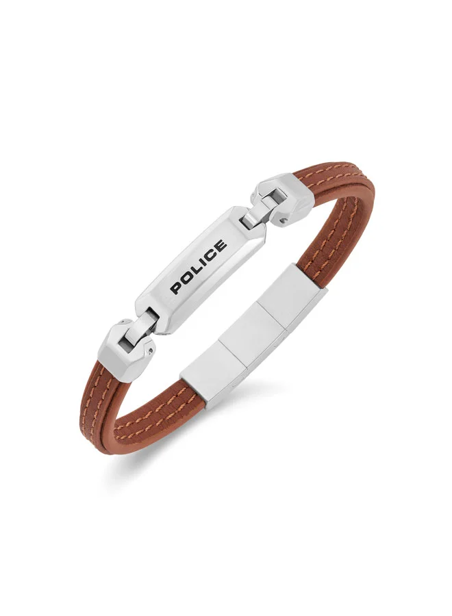 POLICE Layerlock Leather Band Leather Bracelet for Men