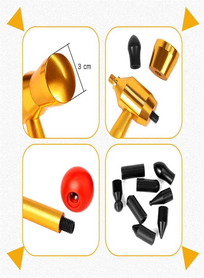 KASTWAVE Auto Paintless Dent Repair Tools Car Dent Removal Hammer Detachable Repair Hammer Aluminum Tap Down Tools with Tips Puller Curved Rod Crowbar Tools Hook Rods Kit - Image 2