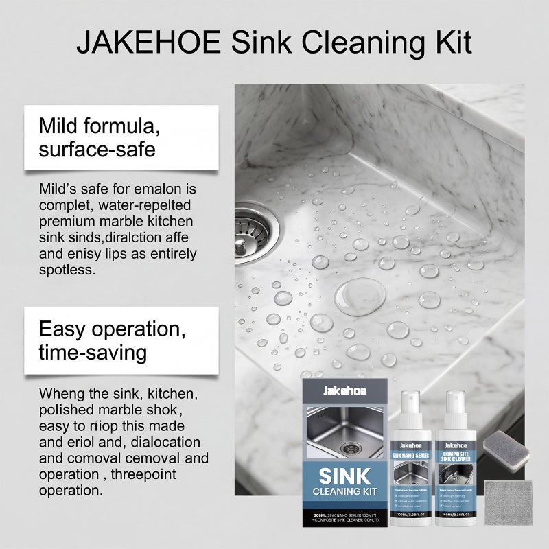 Jakehoe Sink Cleaning Set Kitchen Sink Cleaning Dirt Removal Oil Stain Deodorization Cleaning Care Combo - Image 5