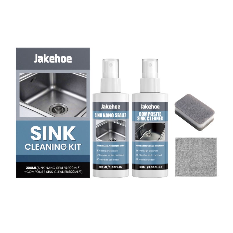 Jakehoe Sink Cleaning Set Kitchen Sink Cleaning Dirt Removal Oil Stain Deodorization Cleaning Care Combo - Image 1
