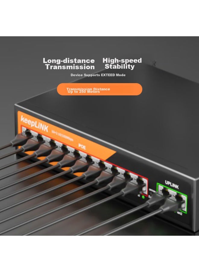 Keeplink Kp-9000 Standard Poe Switch, 100mbps, 12-port Splitter, Suitable For Engineering Projects - Image 3