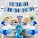 Merrystorm 55Pcs Little Blue Truck 2nd Birthday Party Decoration Beep Beep Happy Birthday Banner Blue Truck Cake Topper Beep Two Cupcake Toppers Latex Balloons for Boys Girls Two Birthday Party Decor Supplies - Image 4