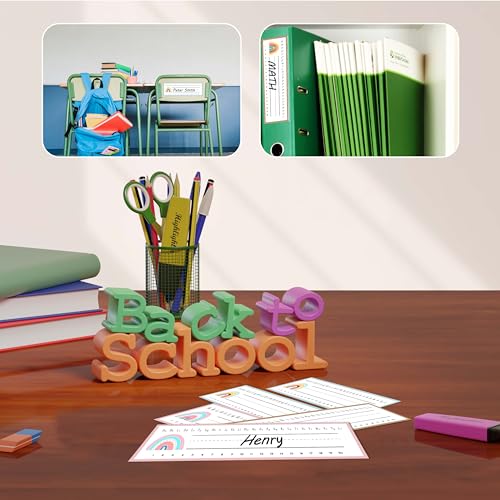 Cazhes Name Tags for Classroom Cubbies, 30 Boho Rainbow Name Plates for Desks, Back to School Self Adhesive Name Tags Sticker for Teachers Elementary - A01 - Image 4