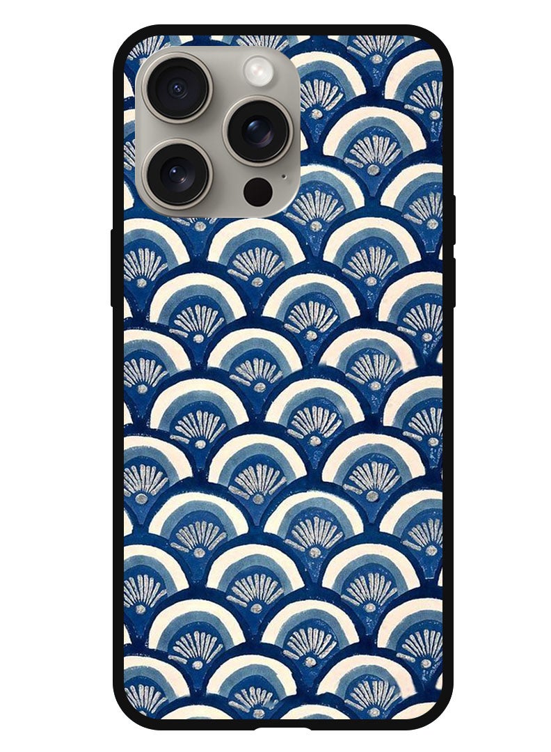 Theodor Protective Case Anti Scratch Shock Proof Bumper Cover For iPhone 15 Pro Blue Floral Patterns - Image 1